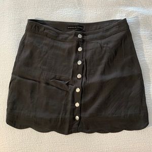 Olive Skirt with Scallop Hem